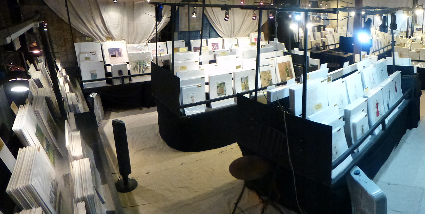 Evening Scene of MAPSandART's booth at Blue Hills at Round Top, TX