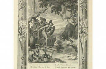 Original Antique Copper Engraving The Golden Fleece 9186m