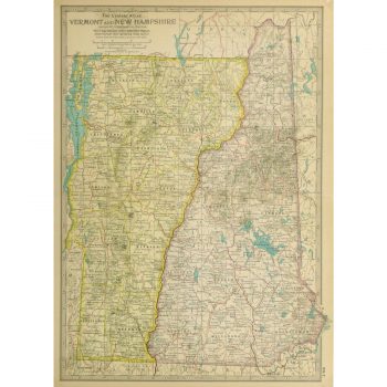 Antique Map Vermont and New Hampshire 9233m