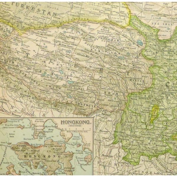 Antique Map Chinese Empire - detail - 9237m