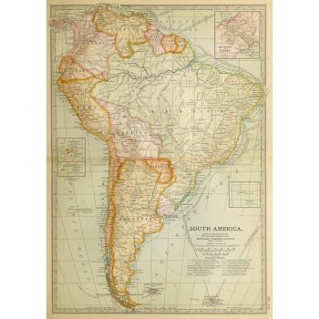 Antique Map South America 1902 9245m