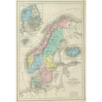 Antique Map Sweden and Norway 9247m