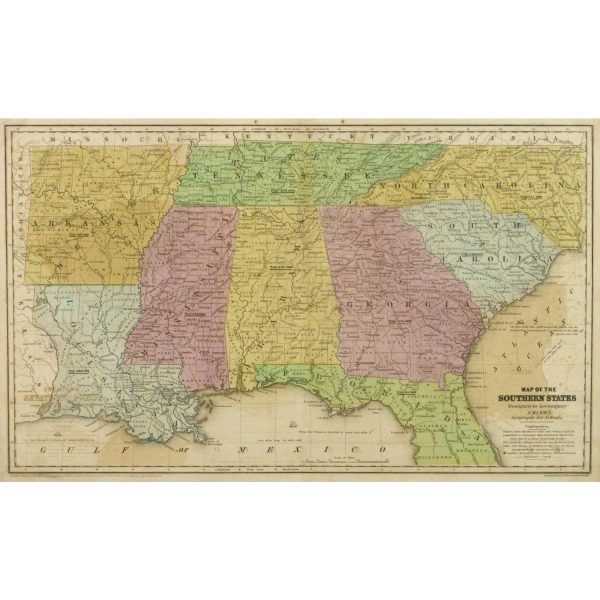 Antique Map Southern US States 9250m