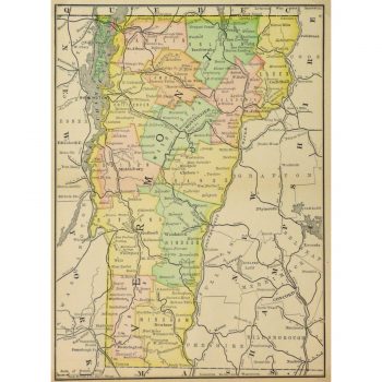 Antique Map Vermont 1891 9254m