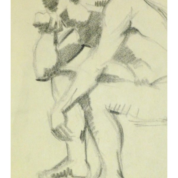 Vintage Pencil Drawing by Jean Ernst - detail - 9296