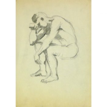 Vintage Pencil Drawing by Jean Ernst 9296