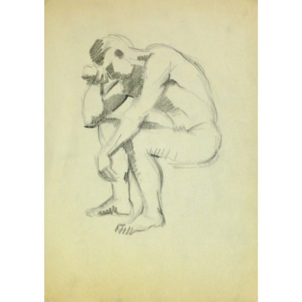 Vintage Pencil Drawing by Jean Ernst 9296