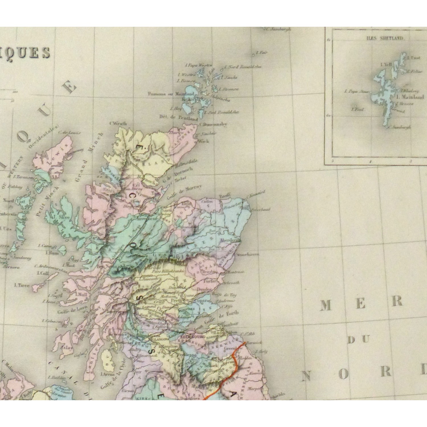 Original Antique Map Great Britain - detail - 9426m Original Antique Map Great Britain - detail - 9426m