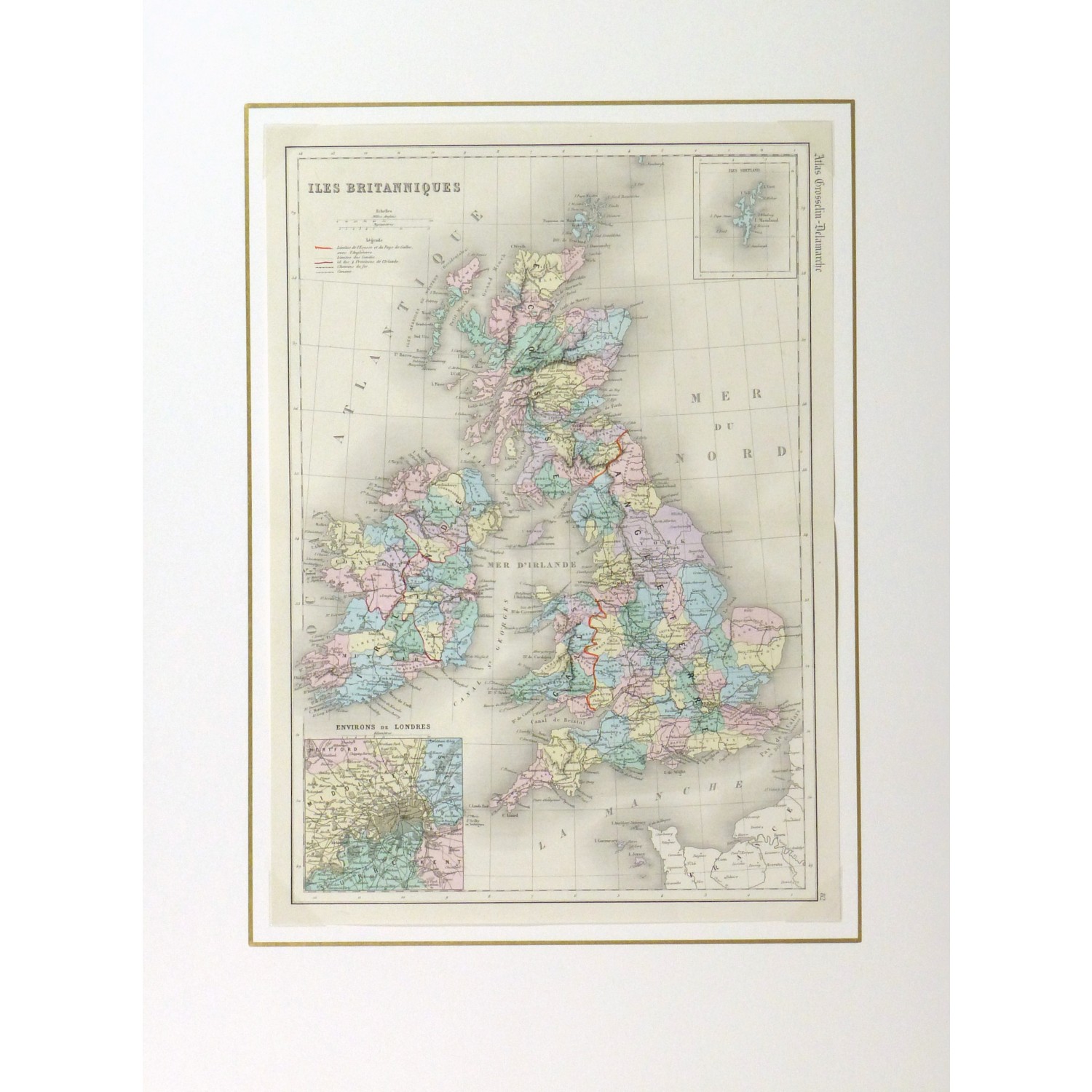 Original Antique Map Great Britain - matted - 9426m Original Antique Map Great Britain - matted - 9426m