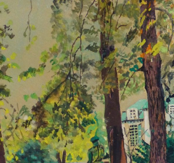 Gouache Landscape - Summer Swans - detail 2-10106M