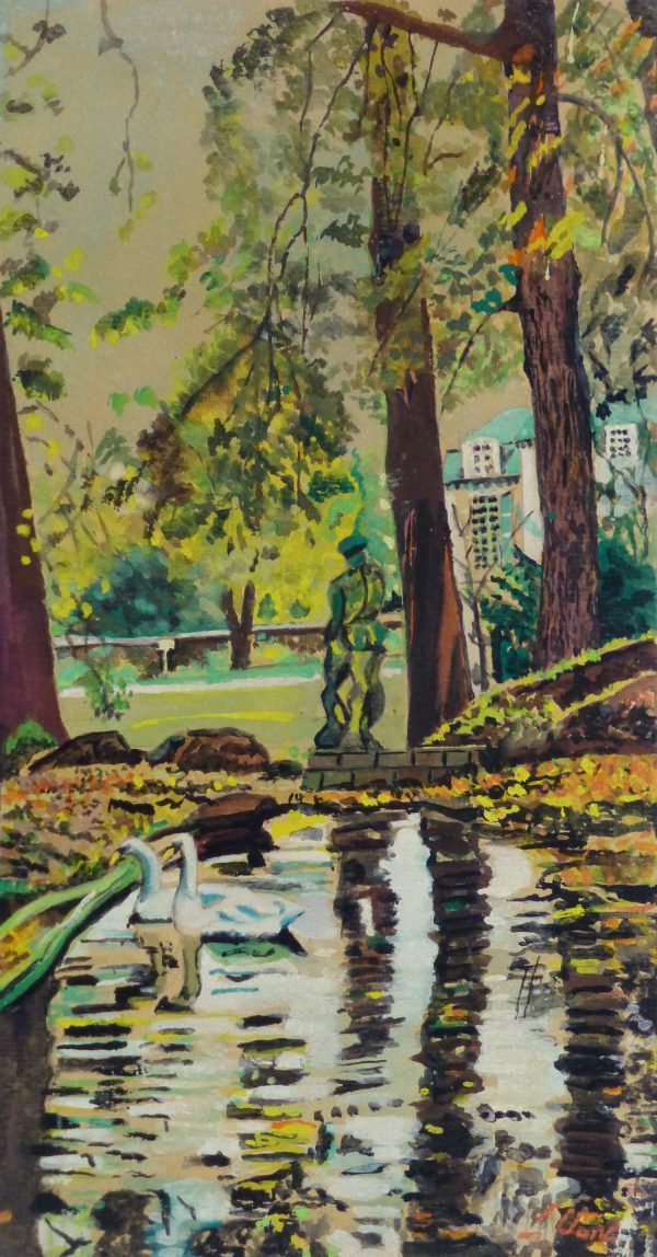 Gouache Landscape - Summer Swans - main-10106M
