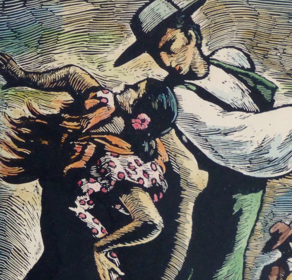 Woodcut - Flamenco Dancers-detail 2-10108M