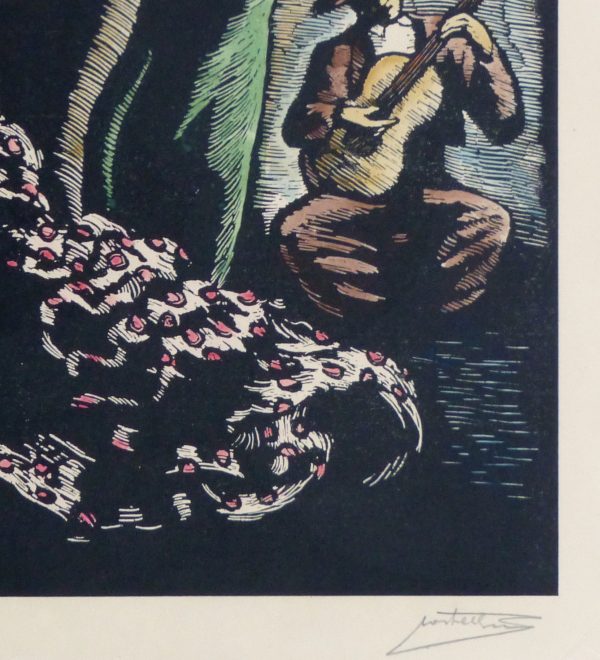 Woodcut - Flamenco Dancers-detail-10108M