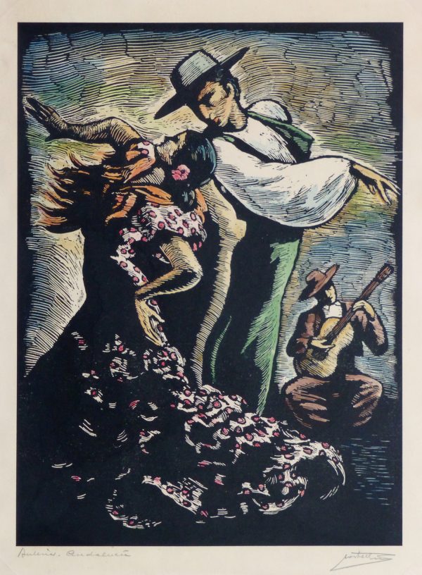 Woodcut - Flamenco Dancers-main-10108M