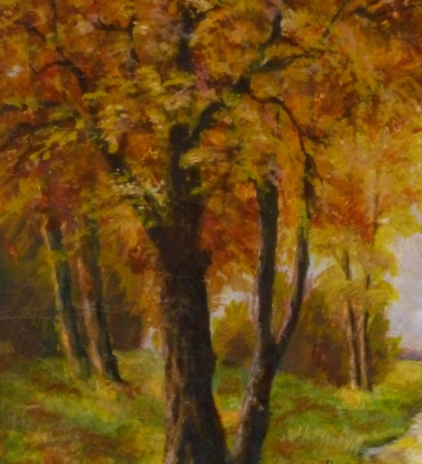 Oil Landscape - Autumn River-detail 2-10113M