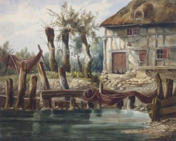 Watercolor Landscape - The Fisherman's Home-main-10114M