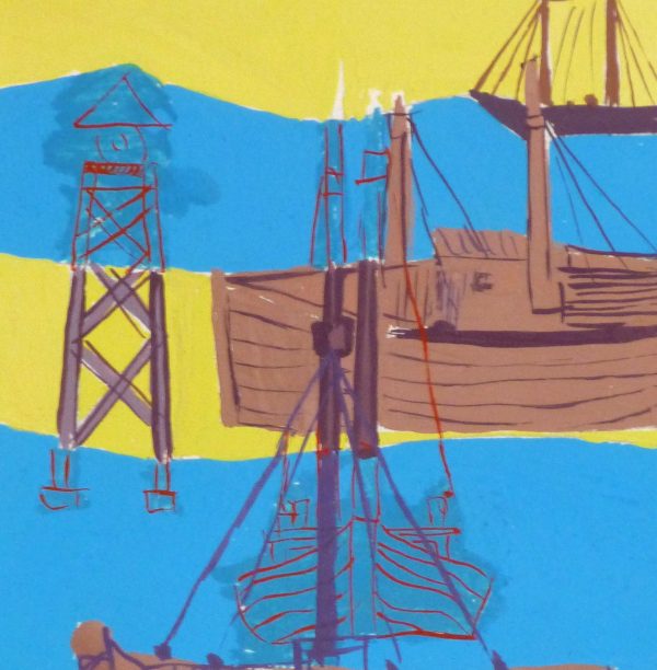 Abstract Gouache - Shipyard-detail 2-10121M