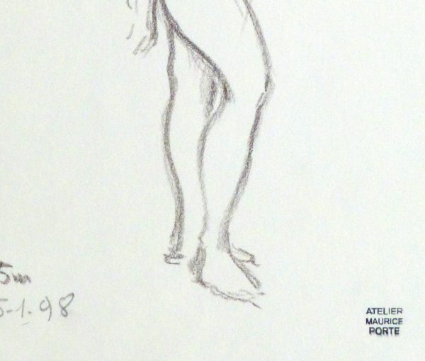 Charcoal Drawing - Nude Female in Profile-detail-10156M