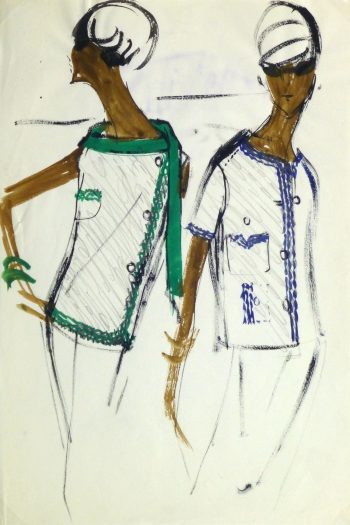 Gouache Fashion Sketch - Balmain Trimmed Blouses-main-10202M