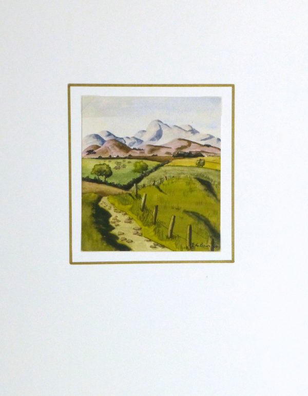 Watercolor & Gouache Landscape - English Countryside-matted-10241M