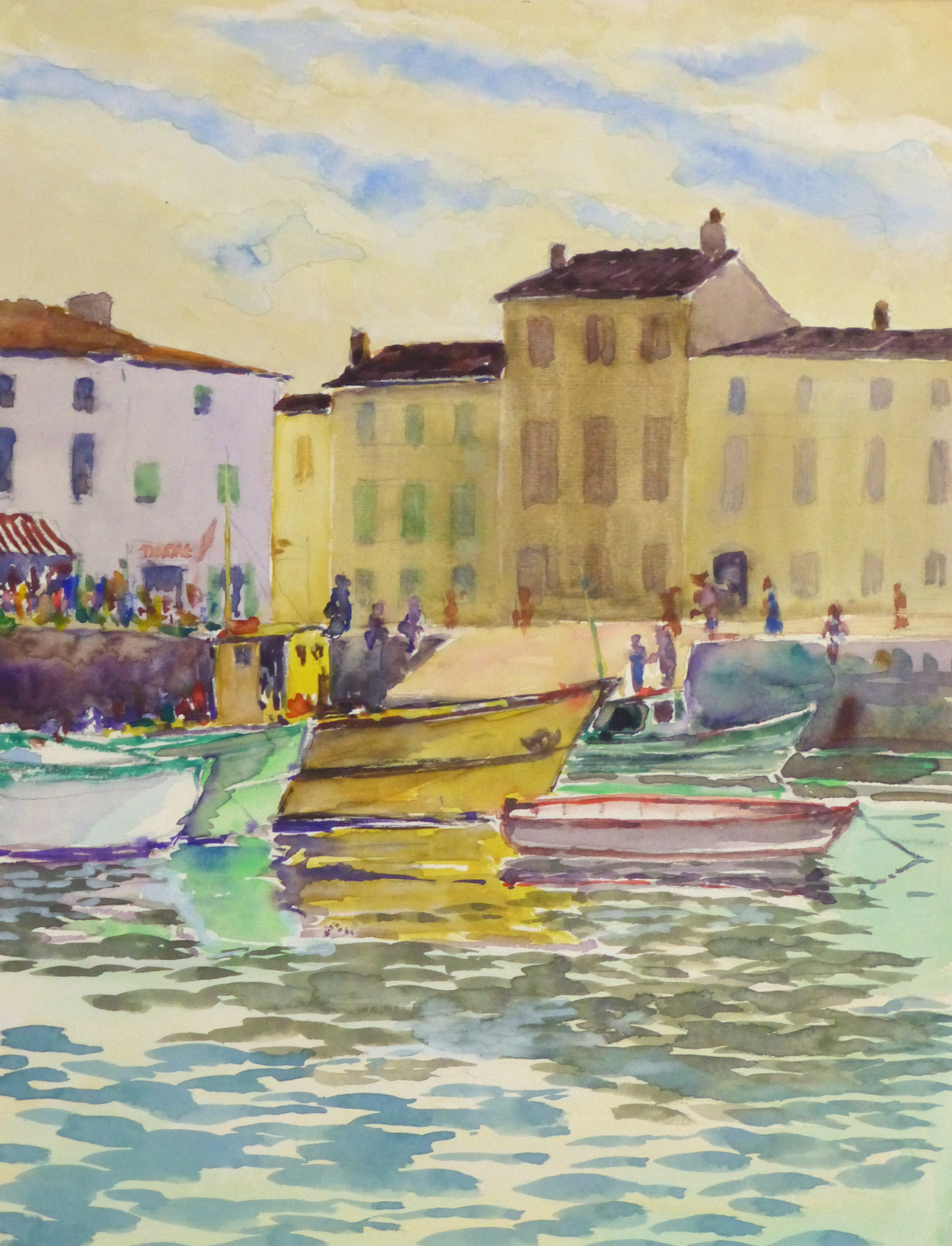 Watercolor Seascape - Evening Harbor-main-10242M Watercolor Seascape - Evening Harbor-main-10242M