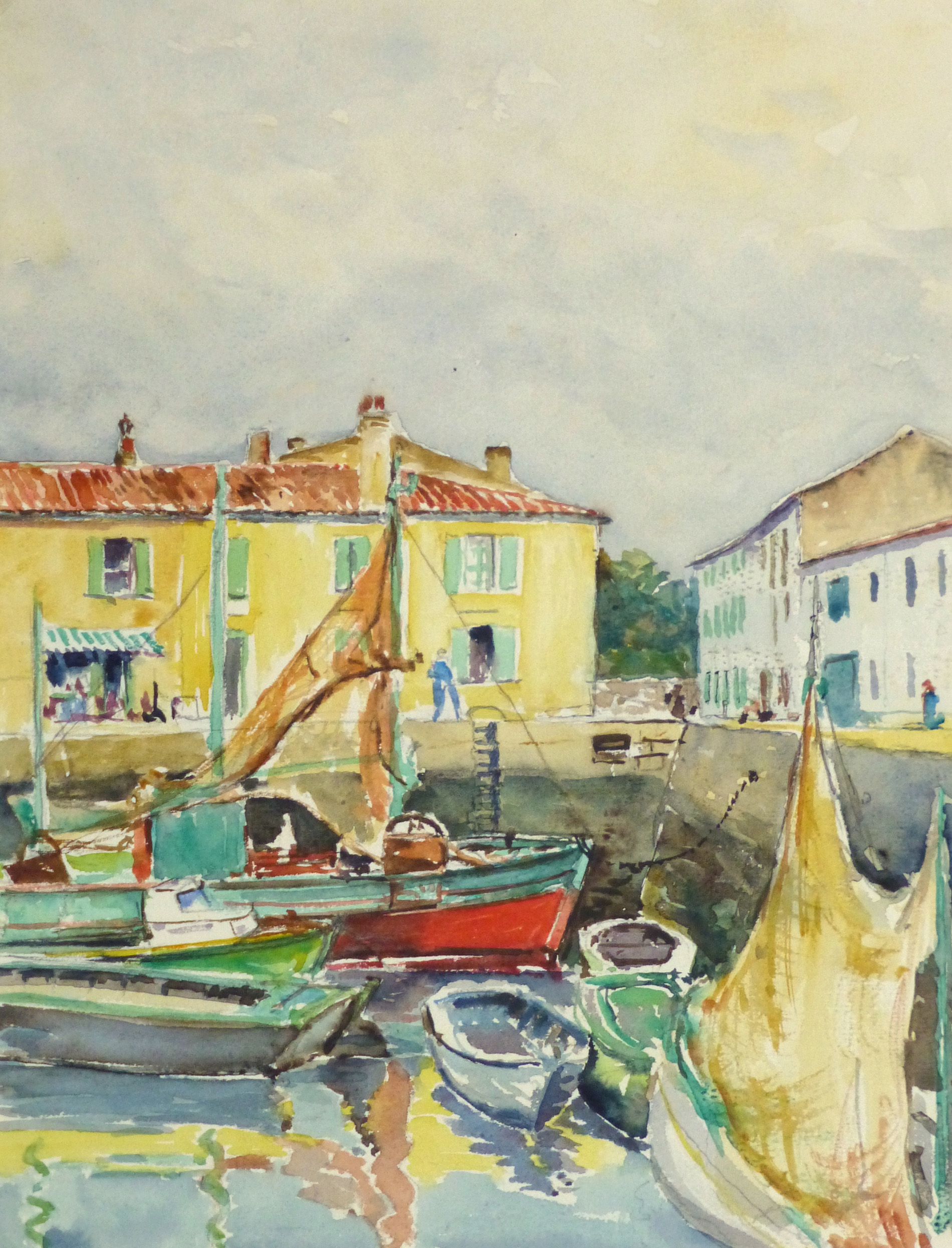 Watercolor Seascape - Bright Harbor-main-10243M Watercolor Seascape - Bright Harbor-main-10243M