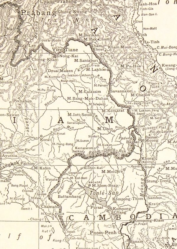 Map- Thailand & Vietnam, 1910-detail-7702K