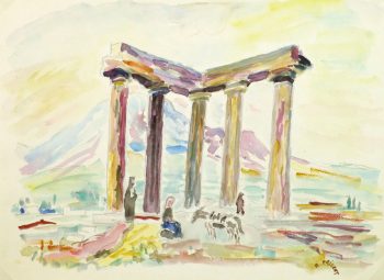 Watercolor Landscape - Temple of Apollo-main-9167K