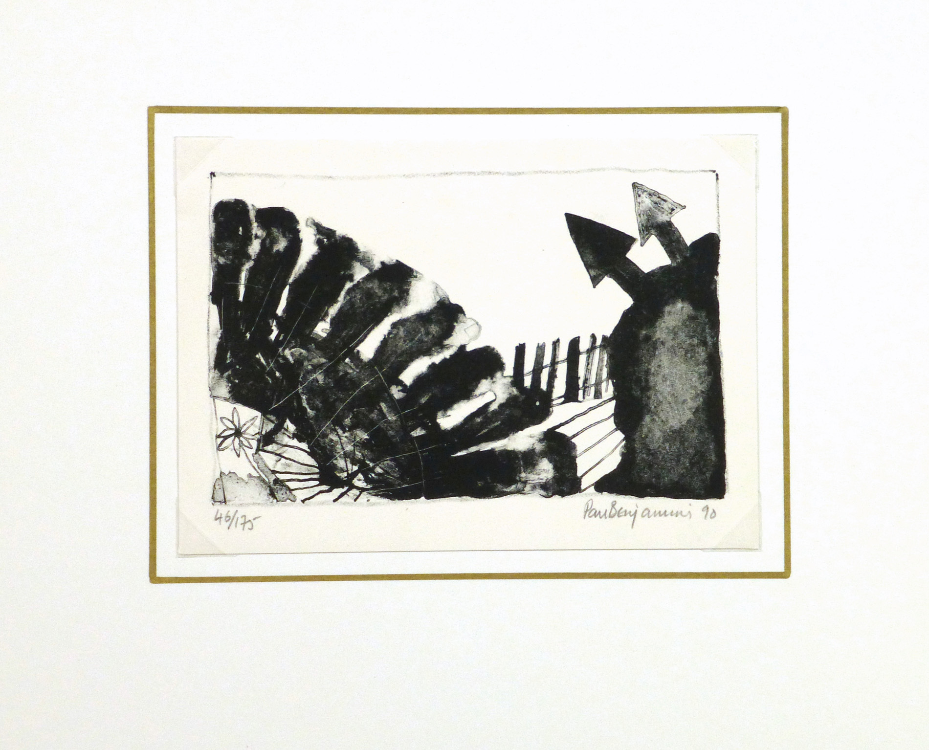 Arrows Abstract Lithograph-matted-9289K Arrows Abstract Lithograph-matted-9289K