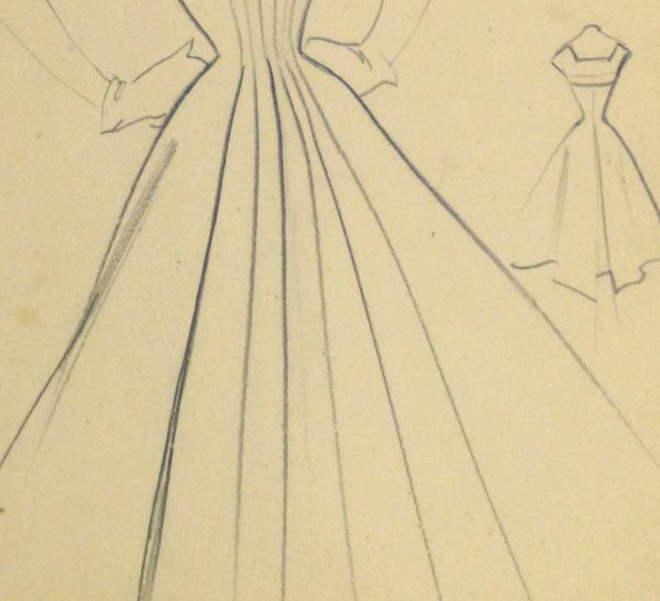 Pencil Fashion Sketch- Hendlin Casual Dress, 1957-detail-10356M