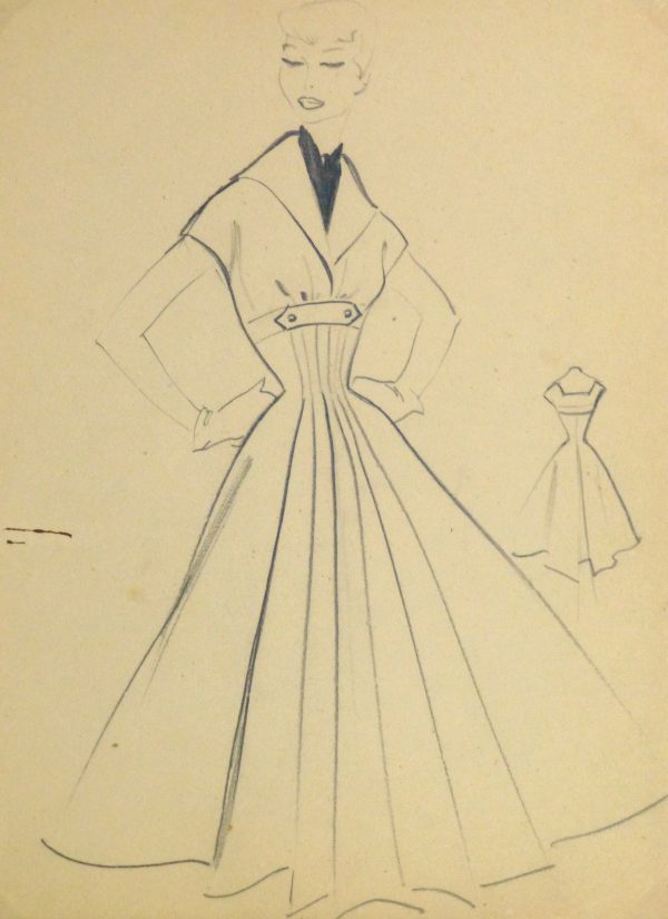 Pencil Fashion Sketch- Hendlin Casual Dress, 1957-main-10356M