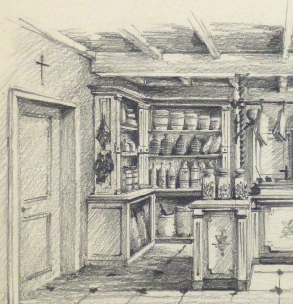 Pencil Drawing - General Store, circa 1950-detail 2-10366M