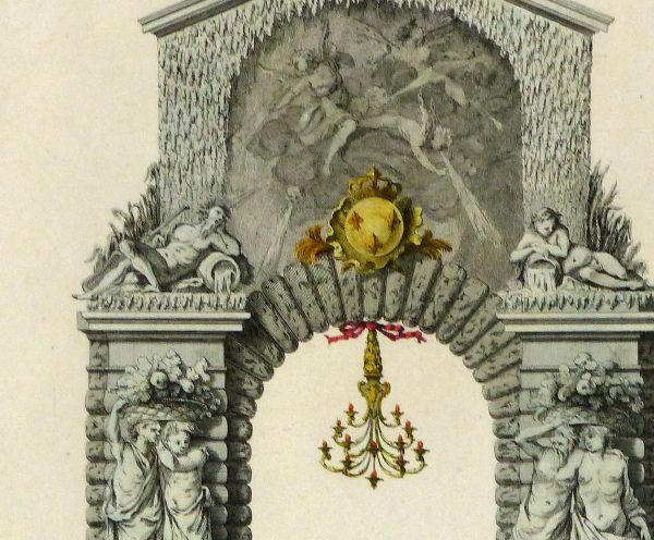 Paris City Decor Engraving, 1745-detail 2-10370M