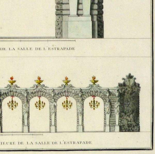 Paris City Decor Engraving, 1745-detail-10370M