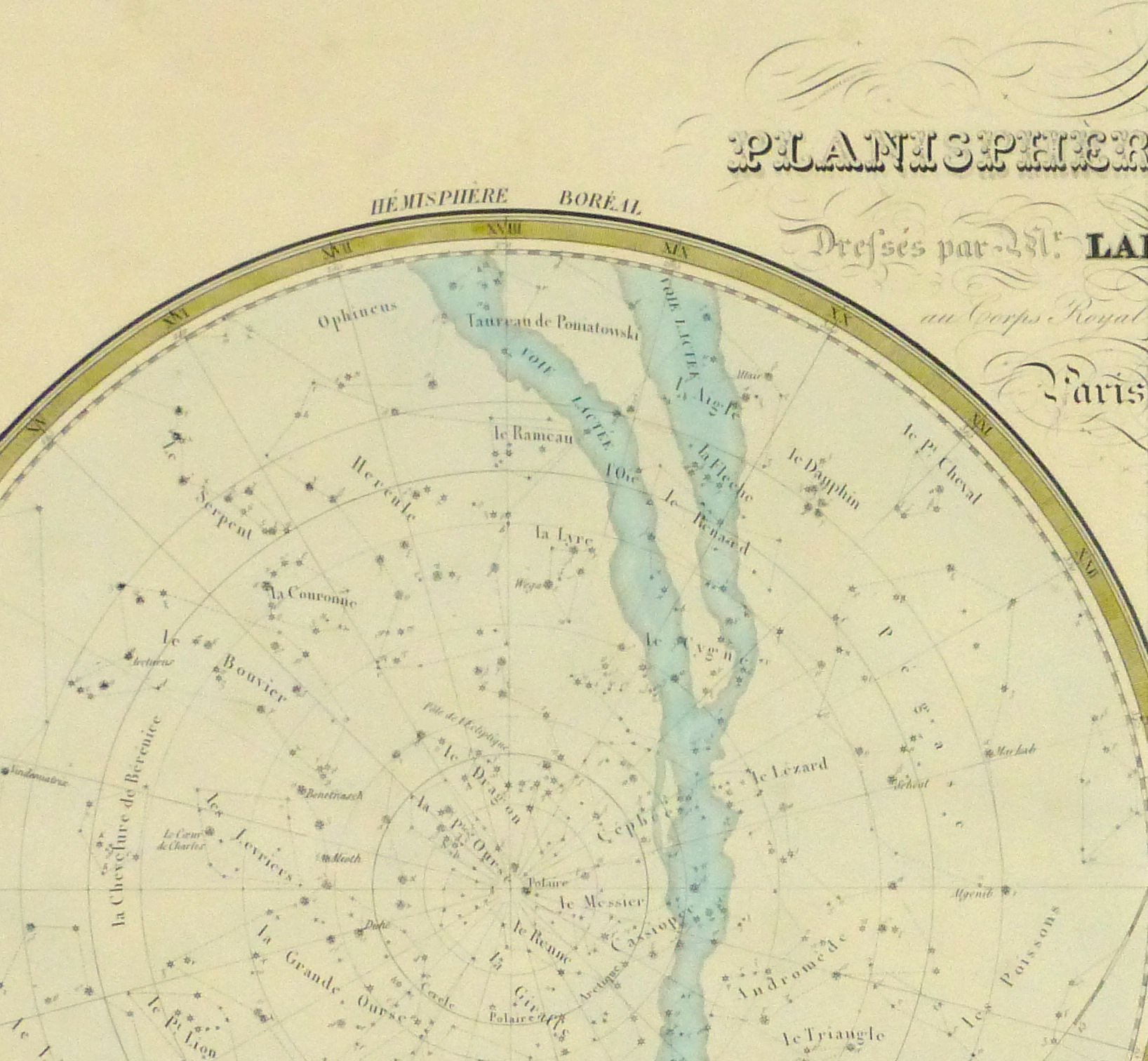 Celestial Planispheres Engraving, 1838-detail 2-10371M Celestial Planispheres Engraving, 1838-detail 2-10371M