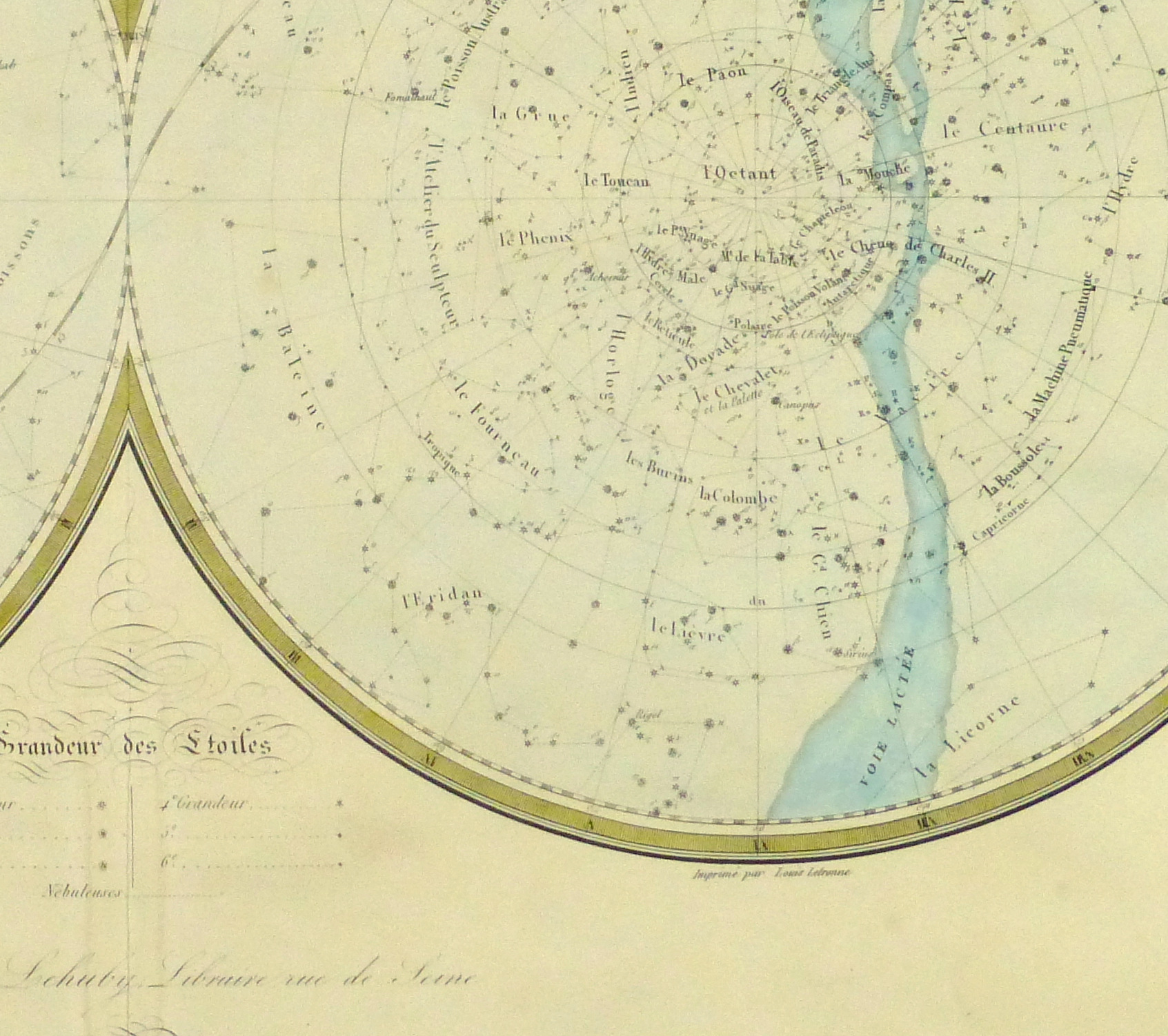 Celestial Planispheres Engraving, 1838-detail-10371M Celestial Planispheres Engraving, 1838-detail-10371M