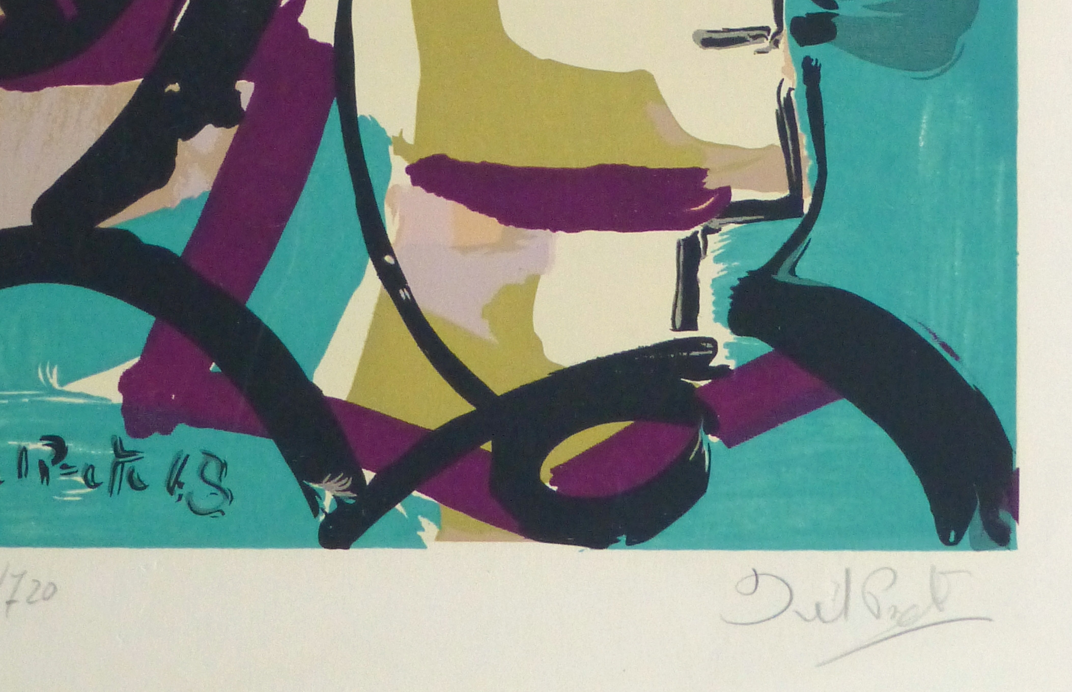 Abstract Portrait Lithograph, 1968-detail-10390M Abstract Portrait Lithograph, 1968-detail-10390M