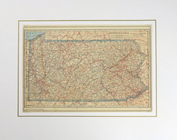 Pennsylvania Map, 1917-matted-5783K