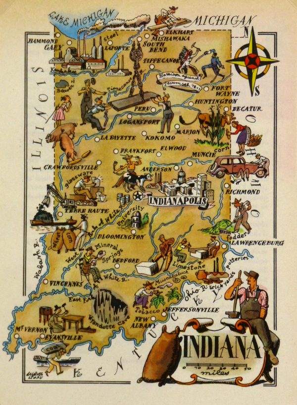 Pictorial Map - Indiana, 1946-main-6231K