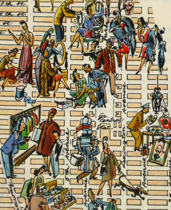 Shoppers of New York City Pictorial Map, 1946-detail-6235K