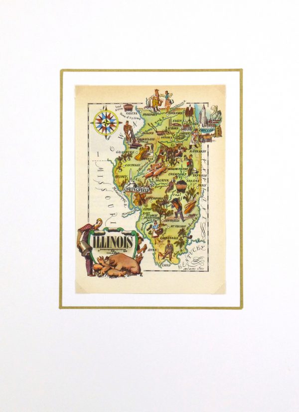 Pictorial Map - Indiana, 1946-matted-6231K