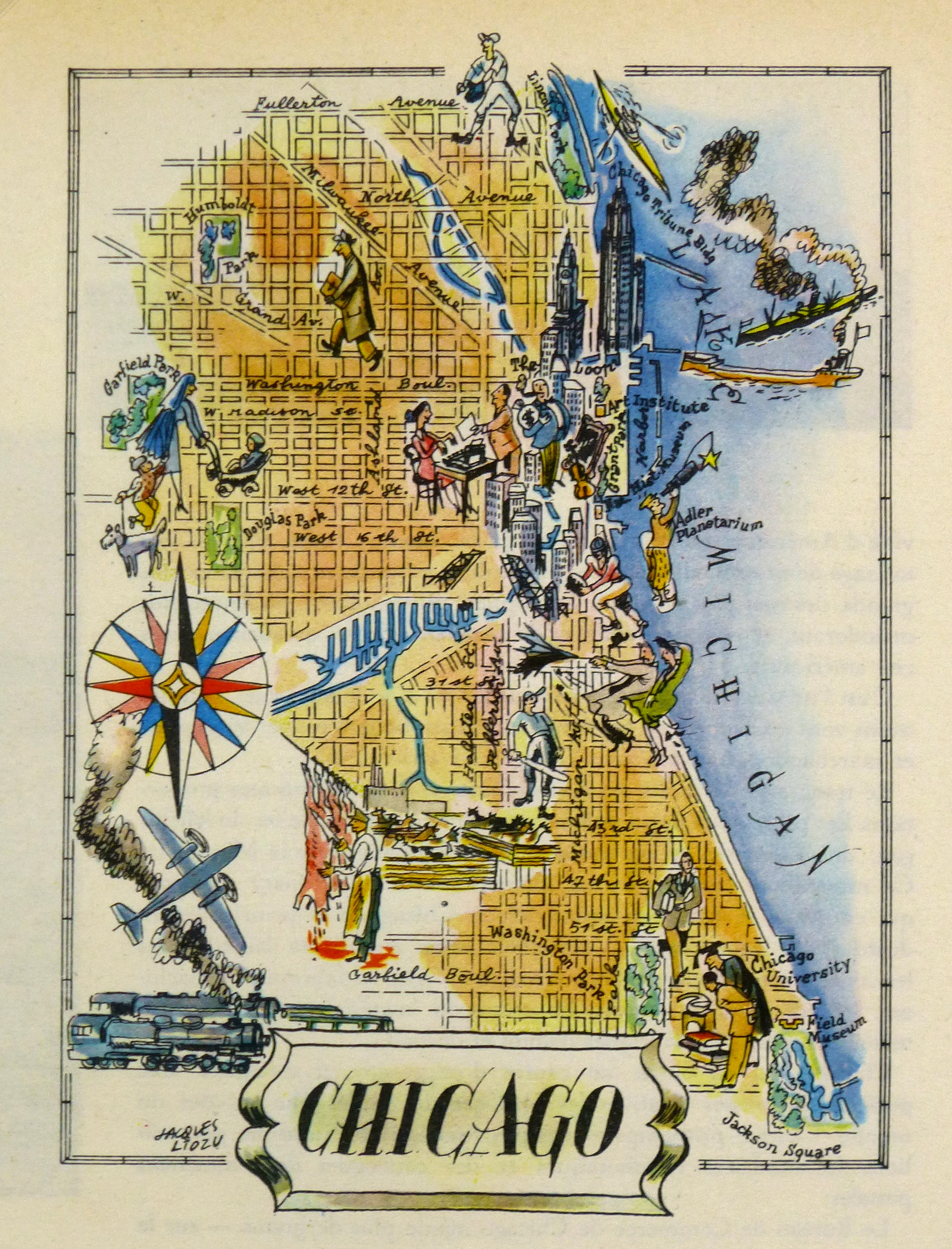 Pictorial Map - Chicago, 1946-main-6252K Pictorial Map - Chicago, 1946-main-6252K