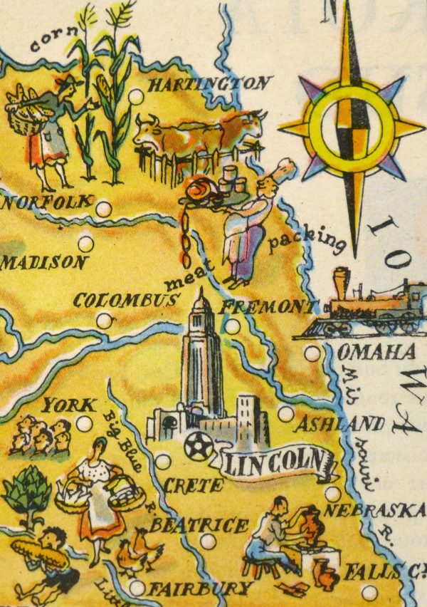 Nebraska Pictorial Map, 1946-detail-6256K