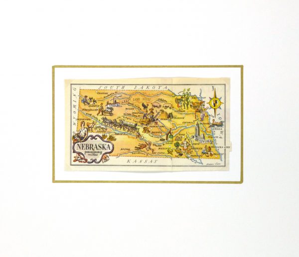 Nebraska Pictorial Map, 1946-matted-6256K