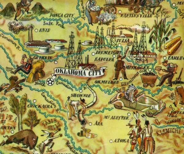 Oklahoma Pictorial Map, 1946-detail-6264K