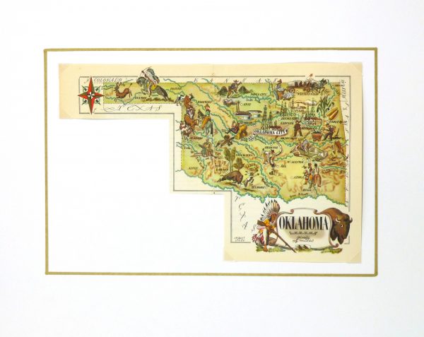Oklahoma Pictorial Map, 1946-matted-6264K