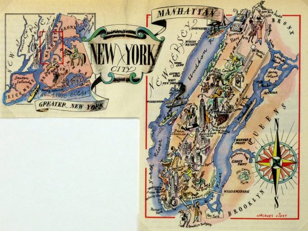 New York City Pictorial Map, 1946-main-6265K