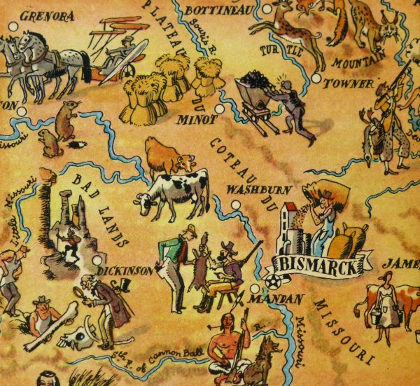 North Dakota Pictorial Map, 1946-detail-6267K
