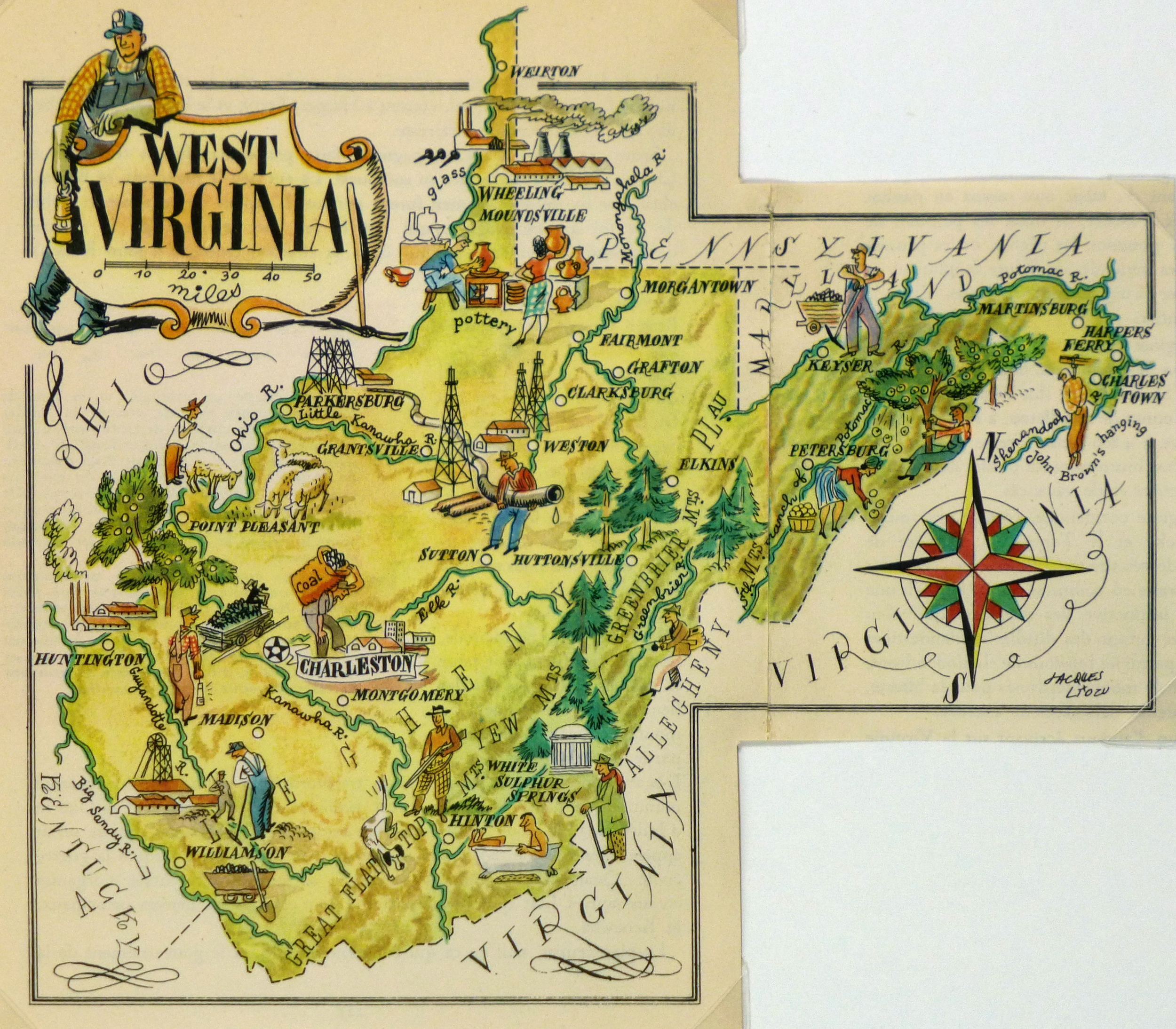 West Virginia Pictorial Map, 1946-main-6273K West Virginia Pictorial Map, 1946-main-6273K