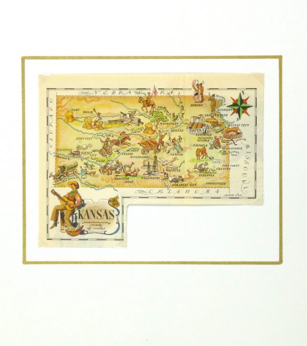 Pictorial Map - Kansas, 1946-matted-6276K